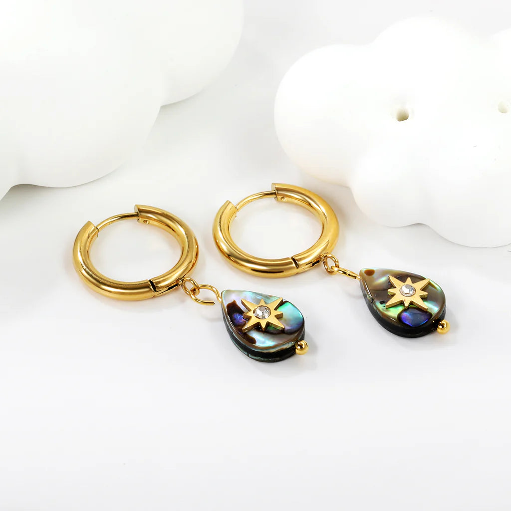 Teardrop Abalone Shell Earring