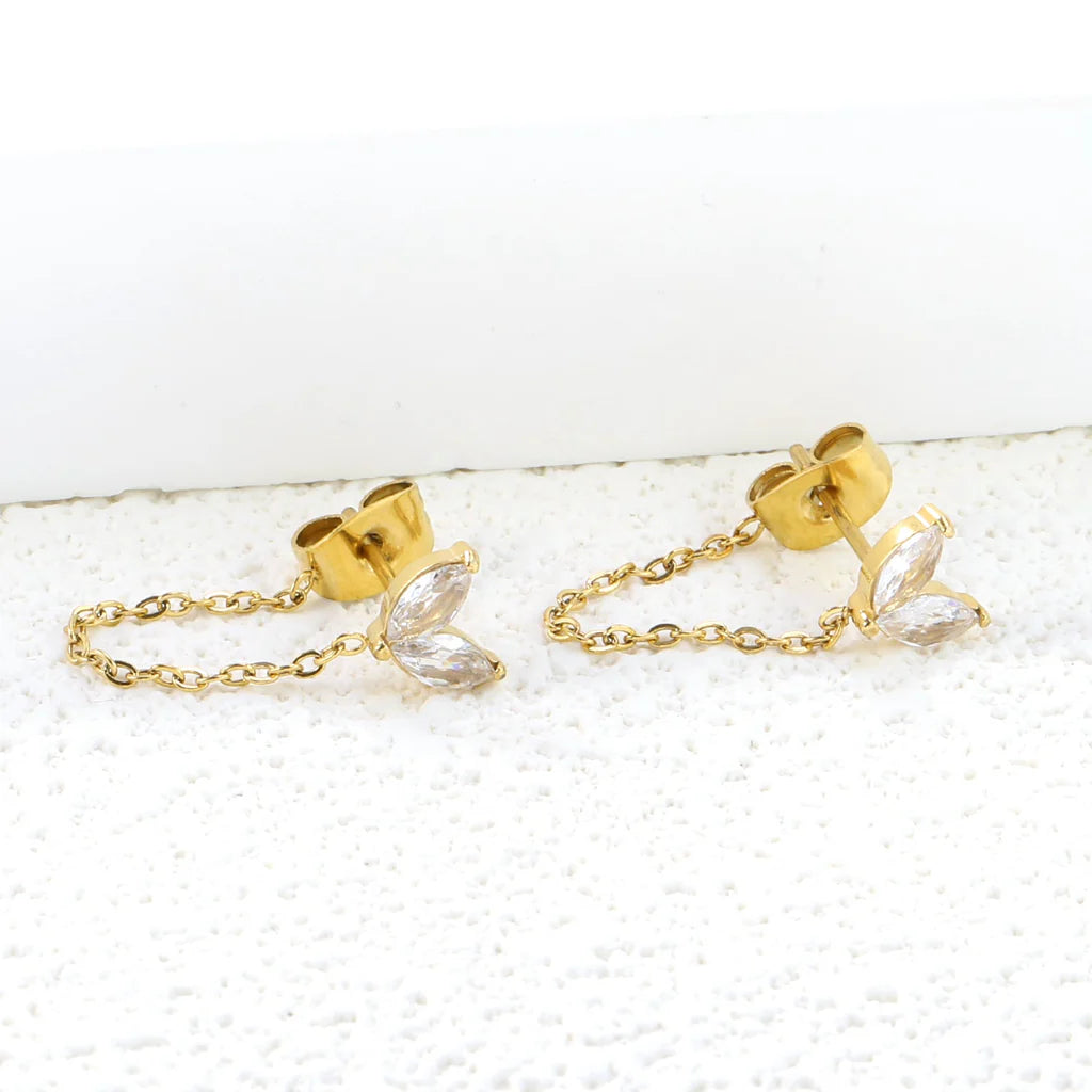 Mermaid Drop Chain Earrings
