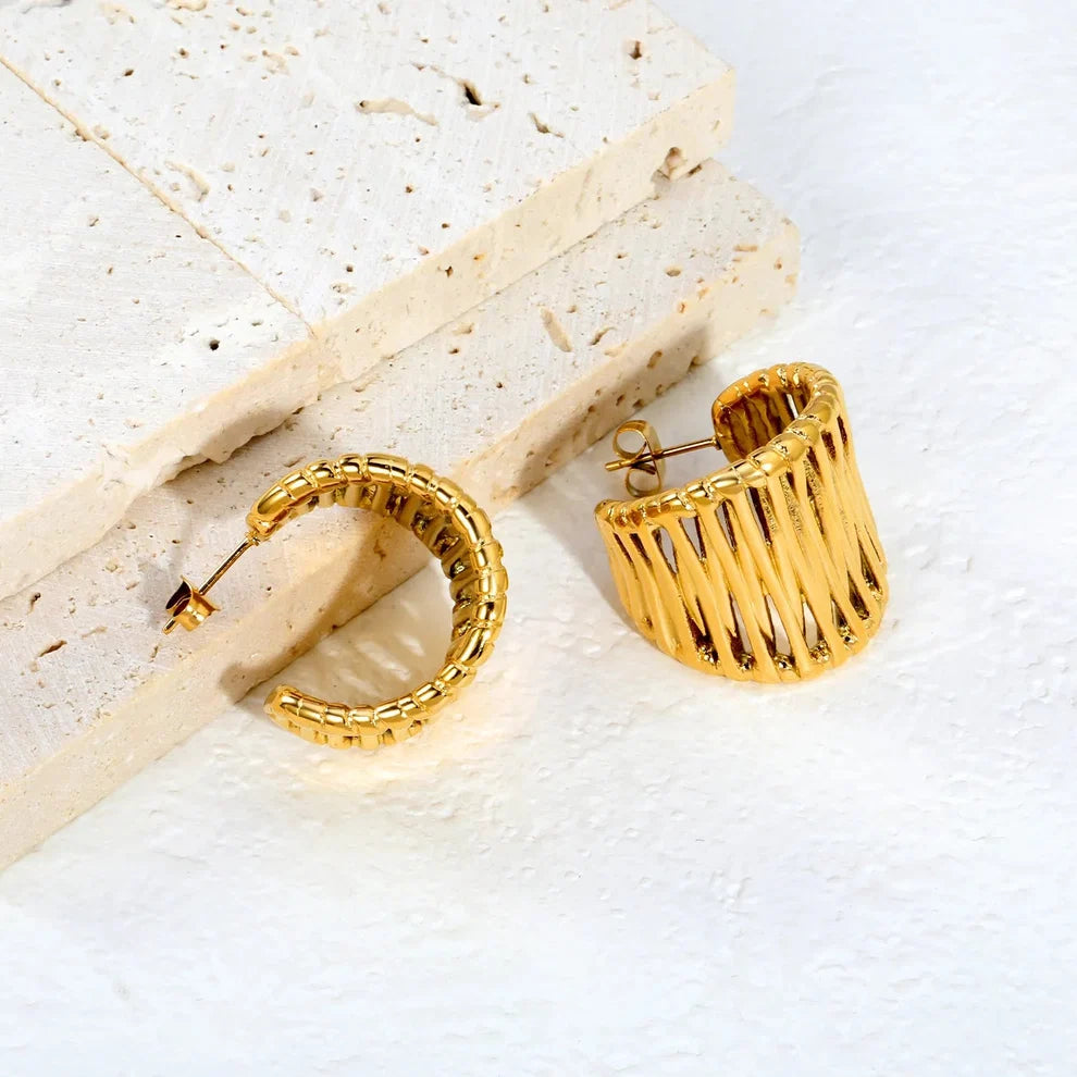 Woven Hollow Out Geometric Earrings