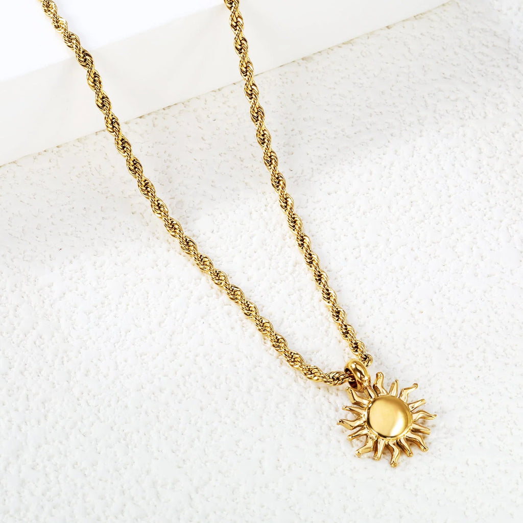 Twisted Chain and Sun Necklace