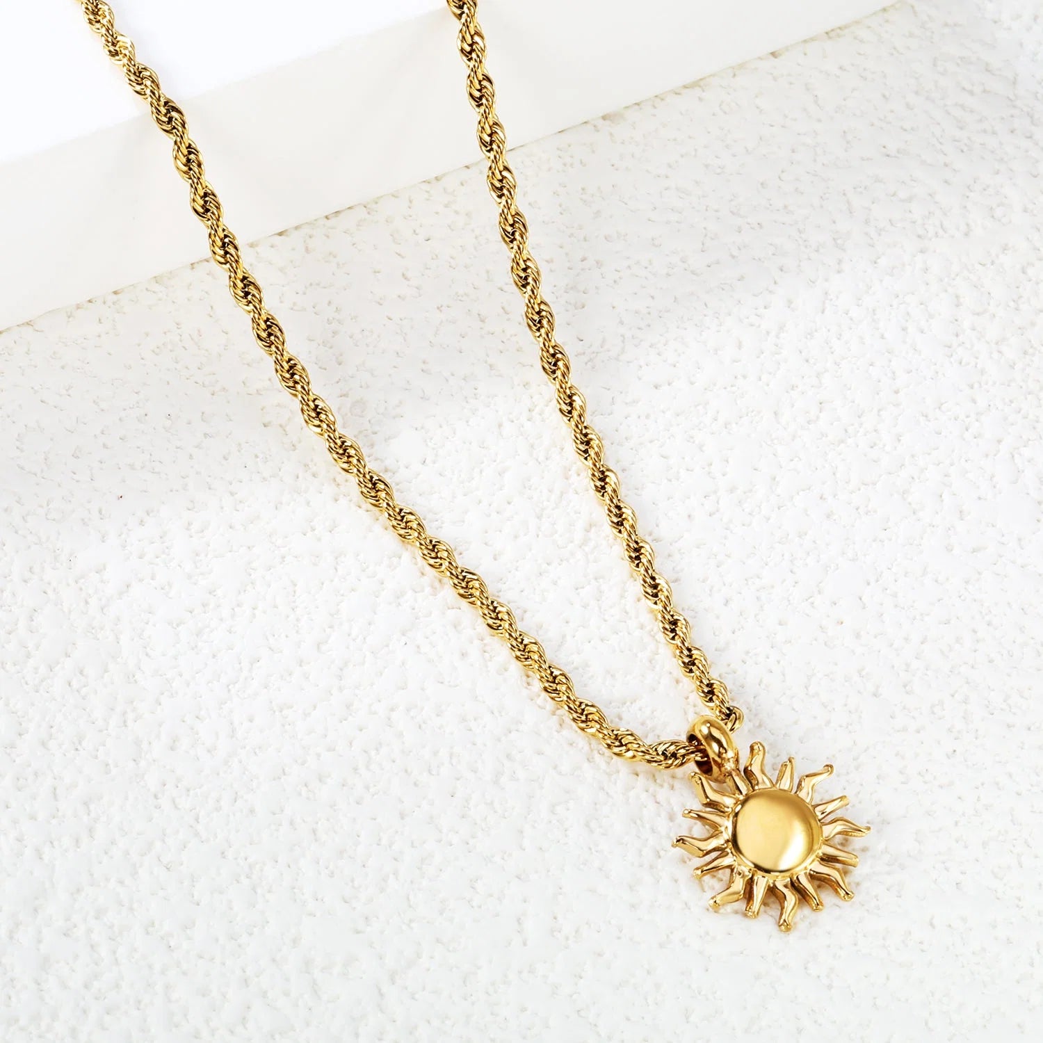 Twisted Chain and Sun Necklace
