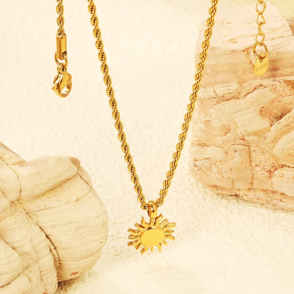 Twisted Chain and Sun Necklace