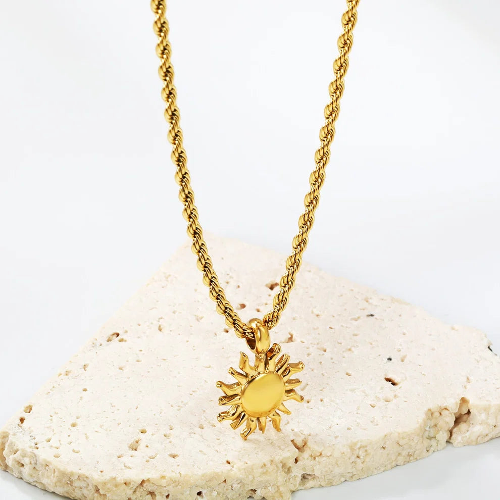 Twisted Chain and Sun Necklace