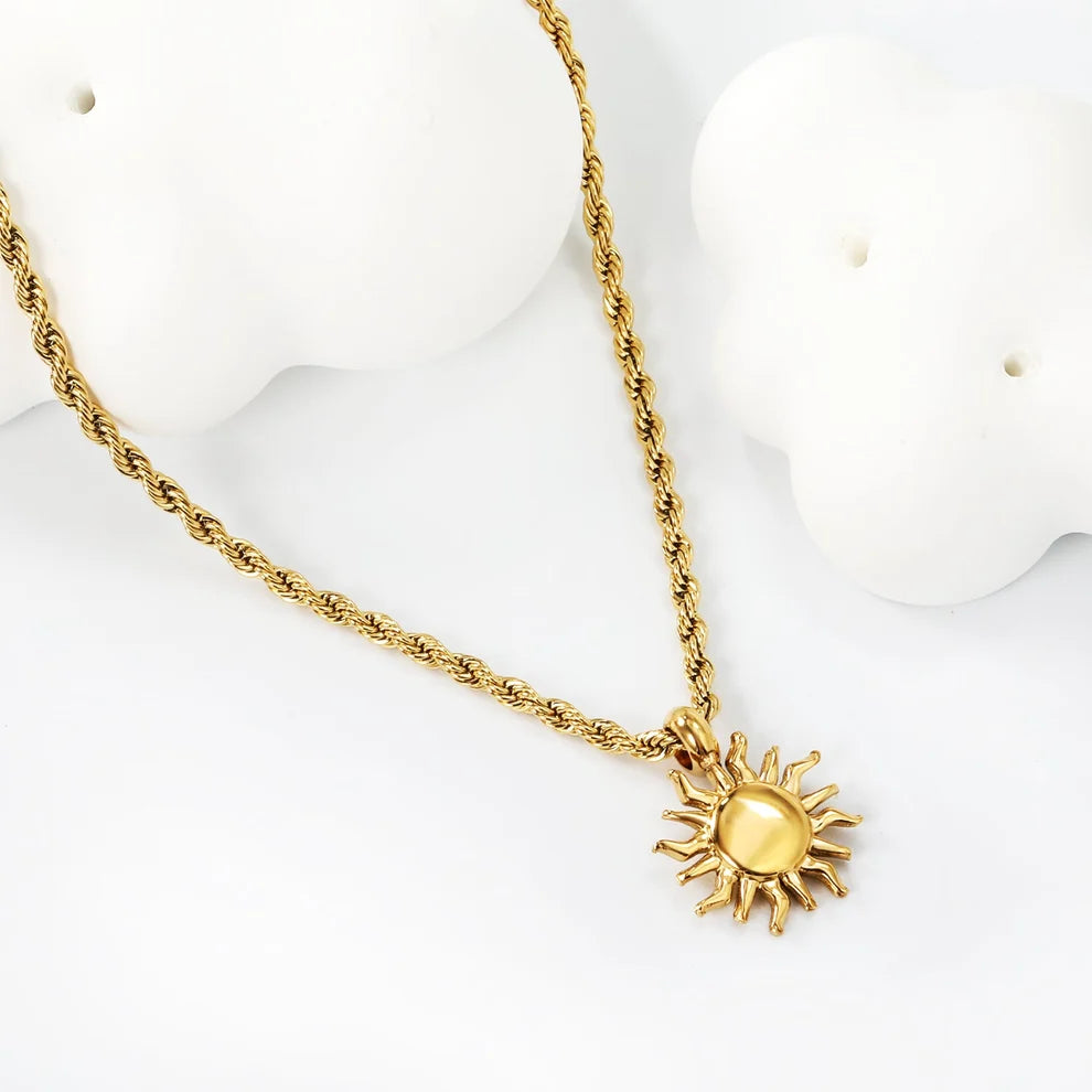Twisted Chain and Sun Necklace