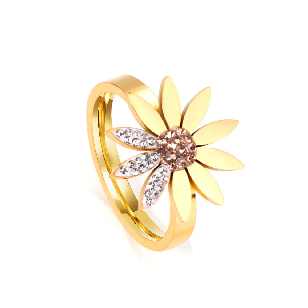 Gold Flower Statement Ring