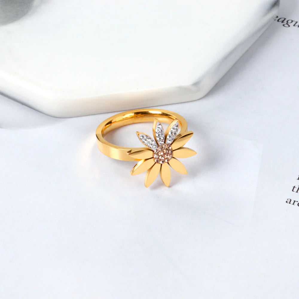 Gold Flower Statement Ring
