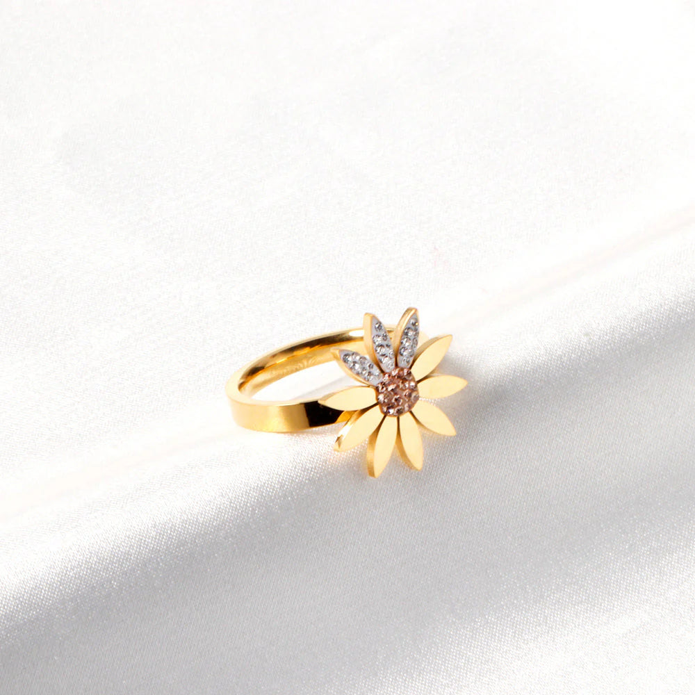 Gold Flower Statement Ring