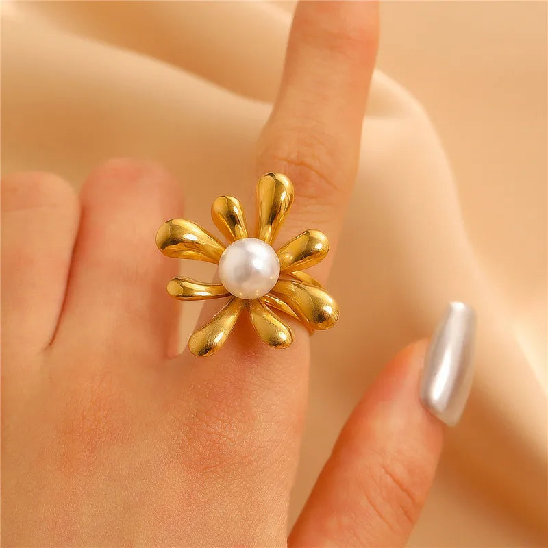Single Pearl Drop Ring
