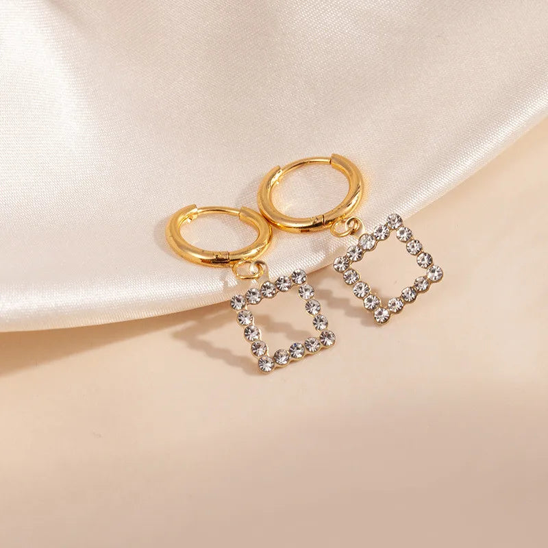 Hollow Out Square Earrings