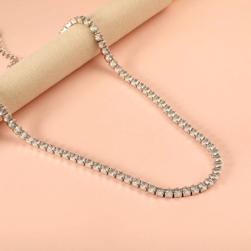 Clear Tennis Necklace
