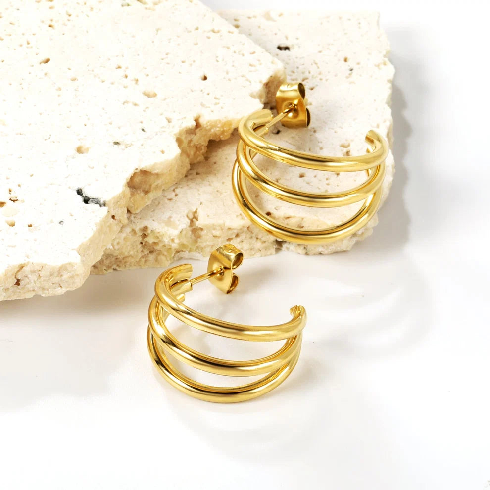 3 Layer C Earrings