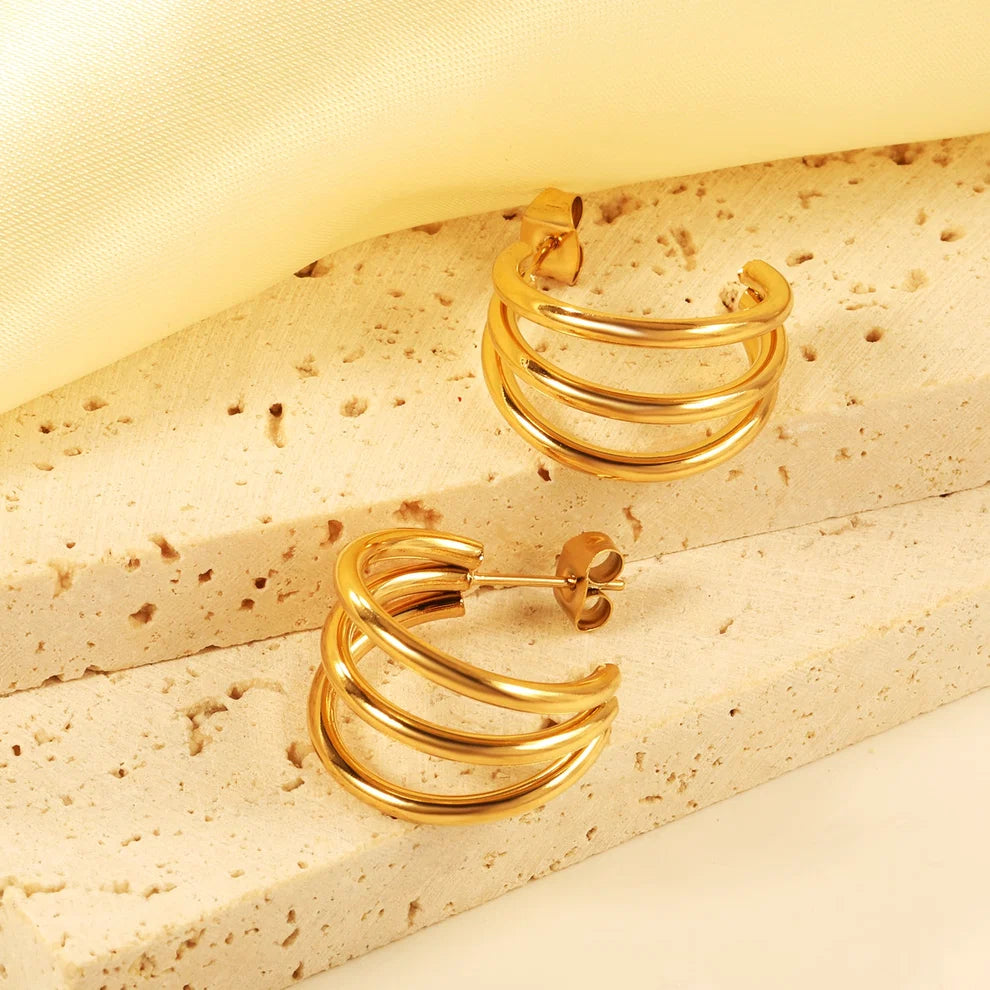 3 Layer C Earrings