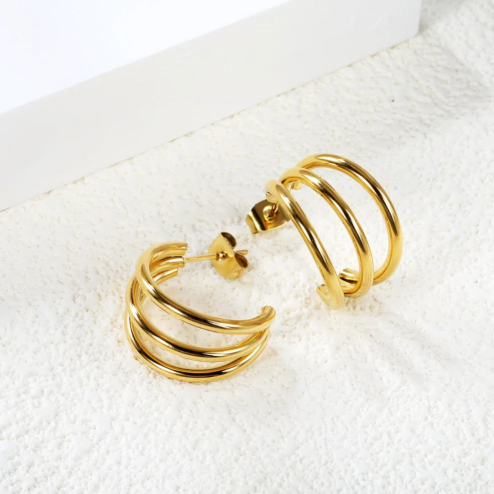 3 Layer C Earrings