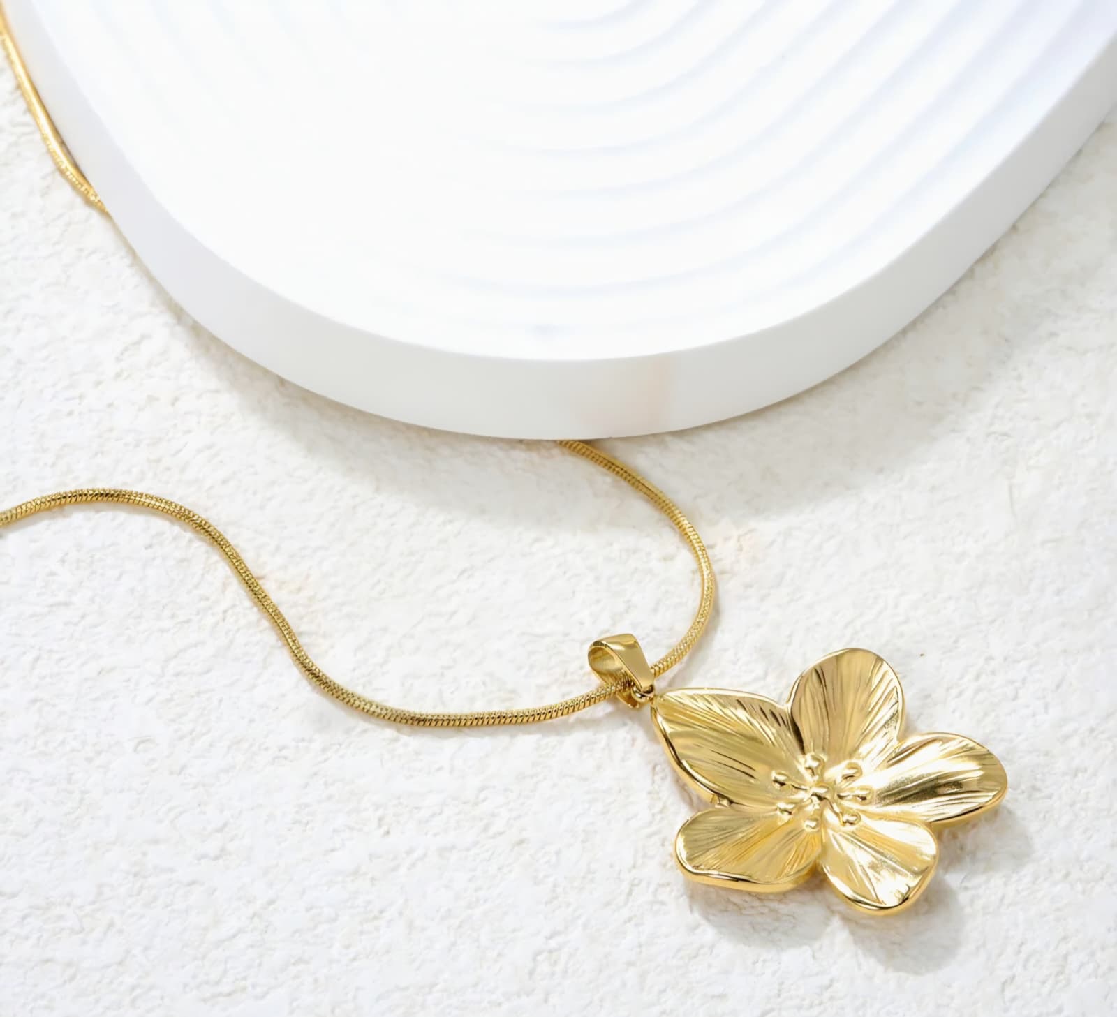 Golden Flower Blossom Necklace