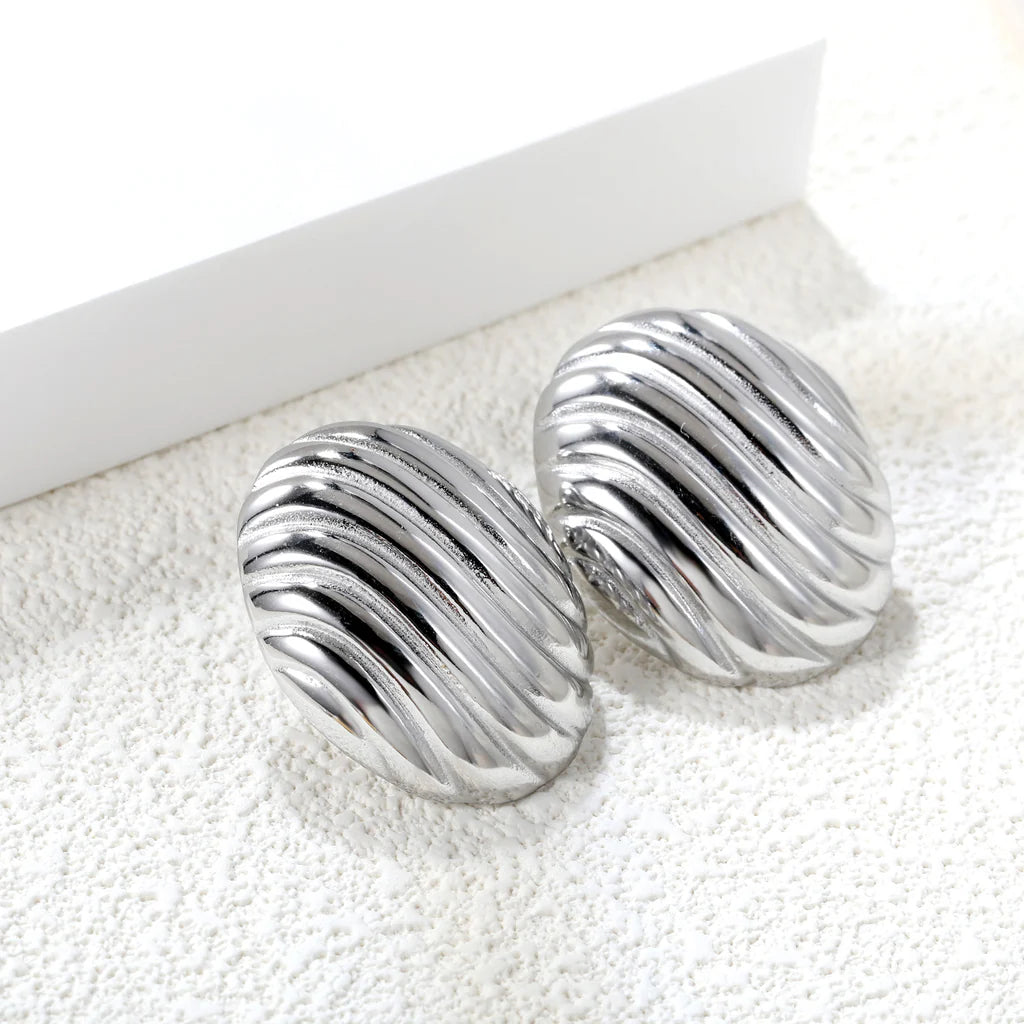 Big Chunky Silver Color Earrings