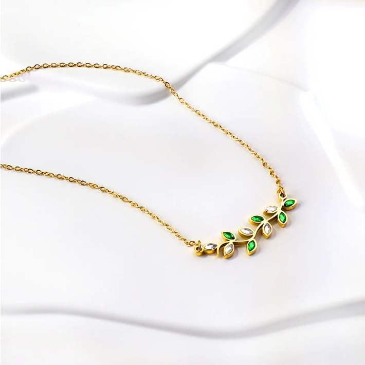Two Tone Leafing Necklace