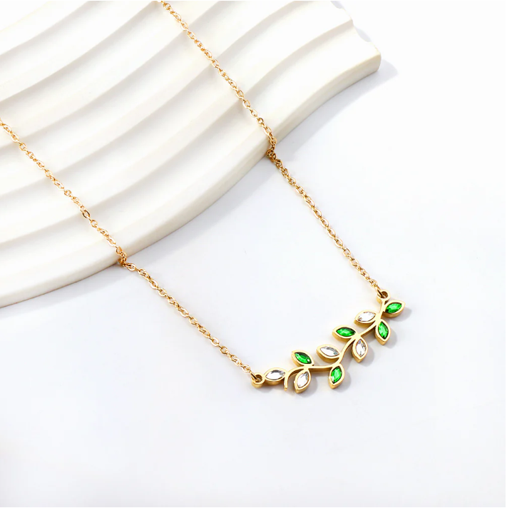 Two Tone Leafing Necklace