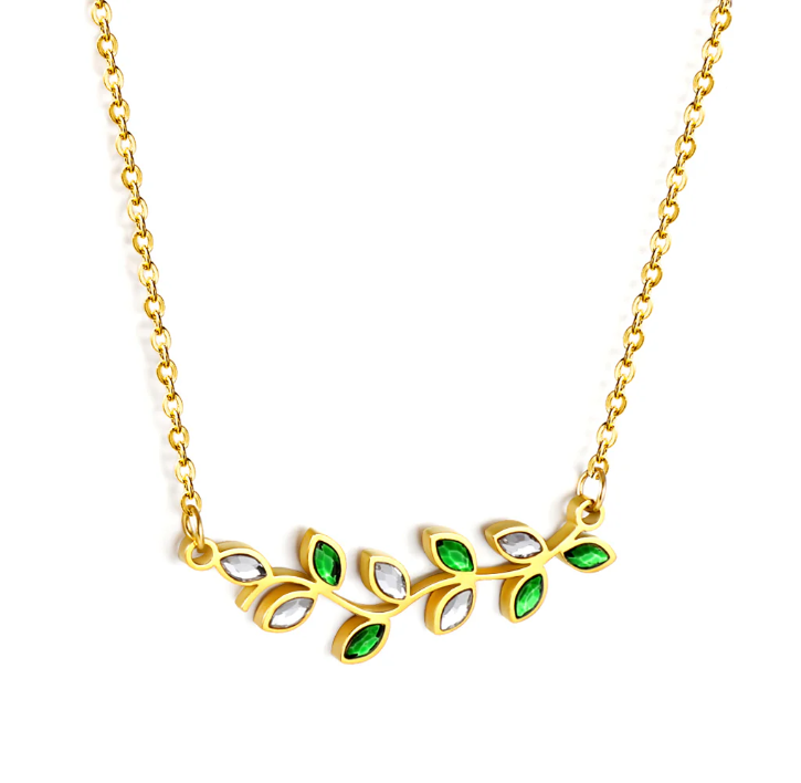 Two Tone Leafing Necklace