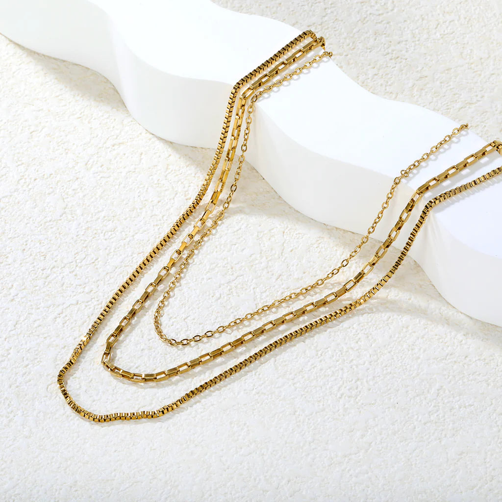 3 Layer Box Chain Necklace