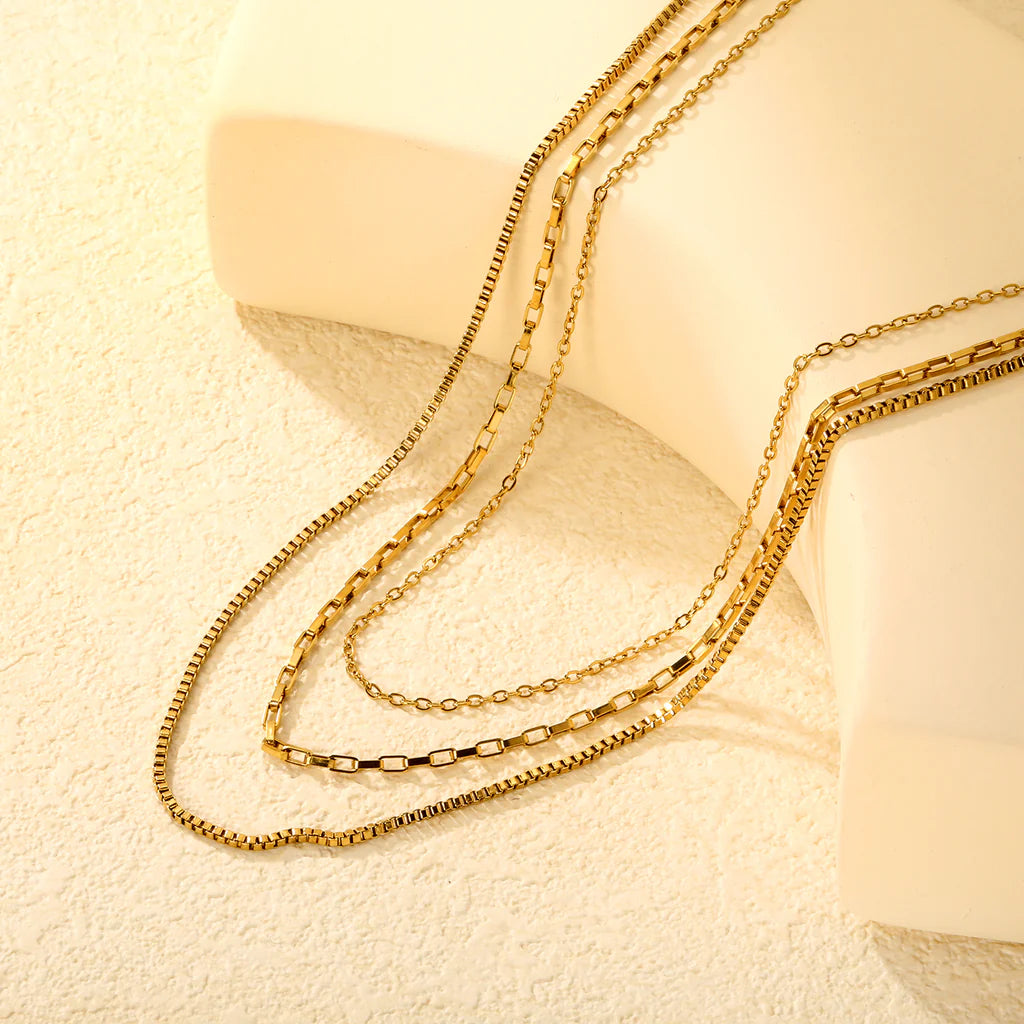 3 Layer Box Chain Necklace