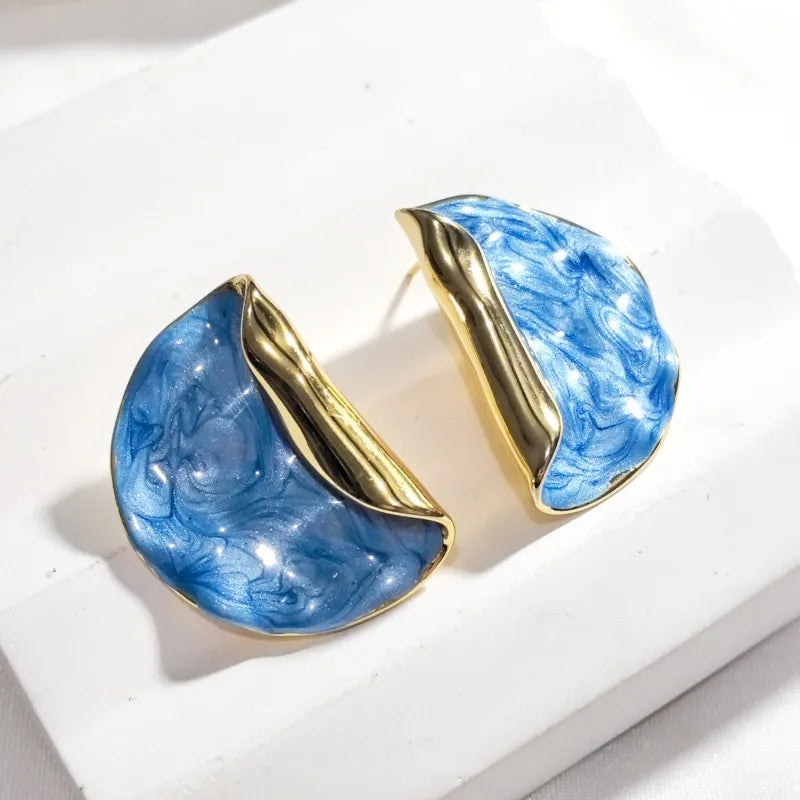 Blue Fold Earrings