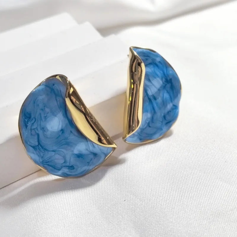 Blue Fold Earrings