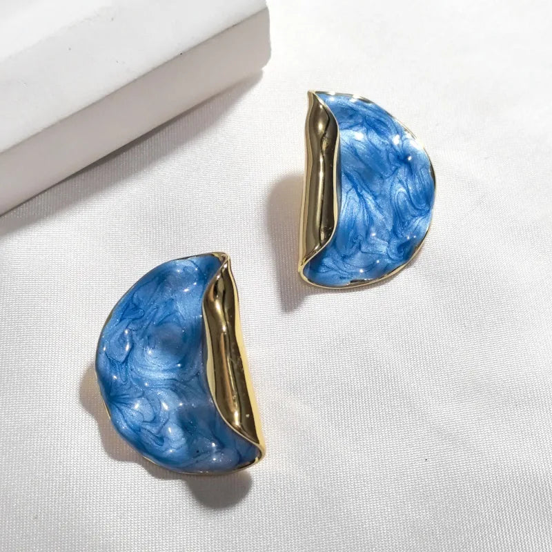 Blue Fold Earrings