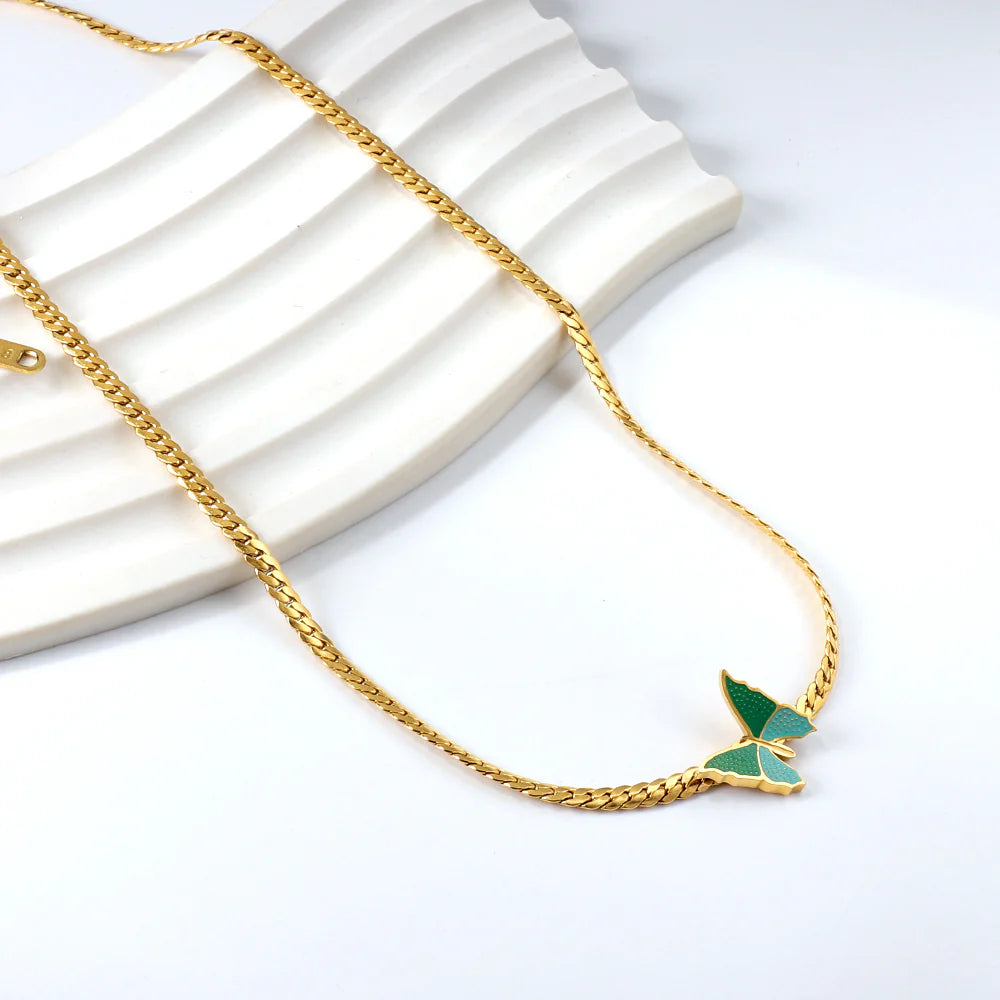 Green Butterfly Necklace