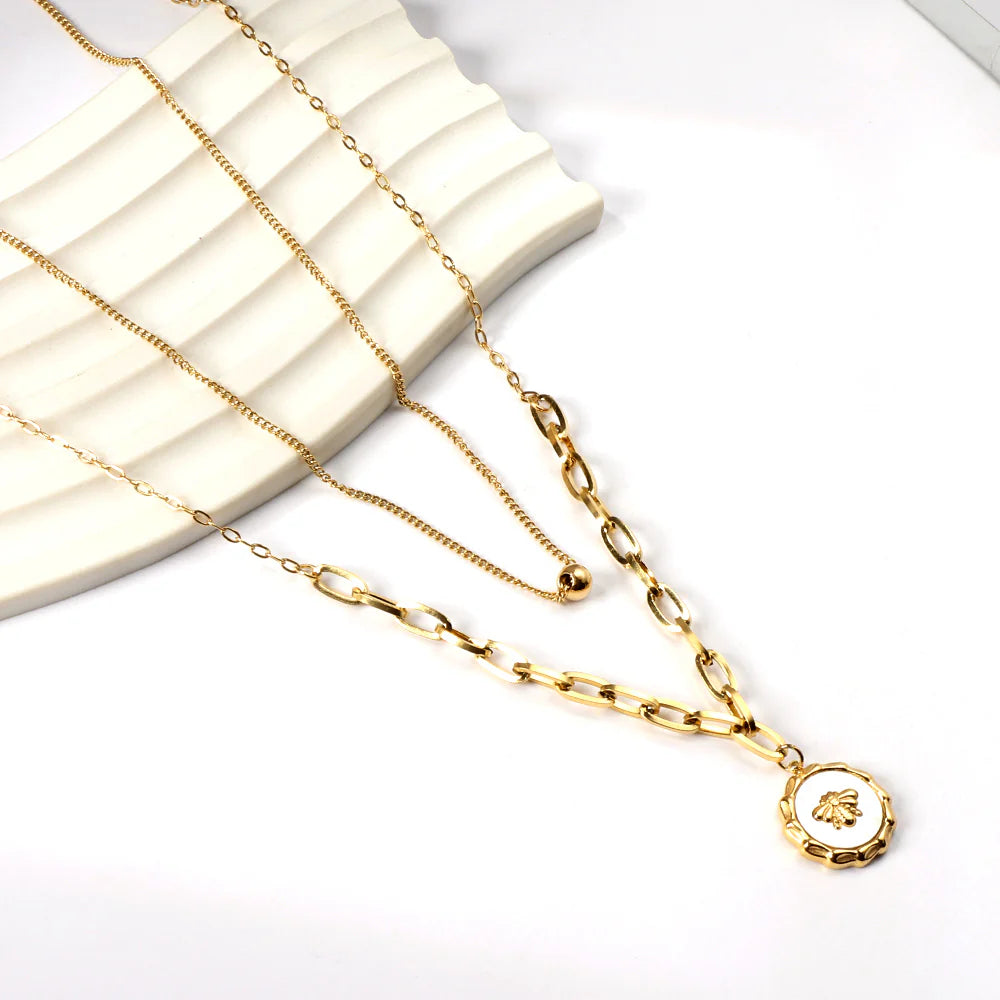 Celestial Bee Double Chain Necklace