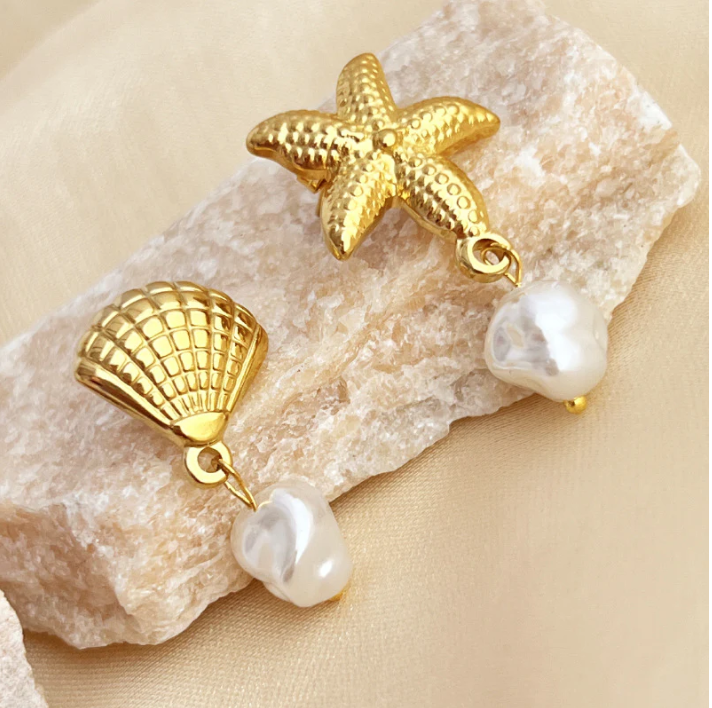 Star and Shell Earrings