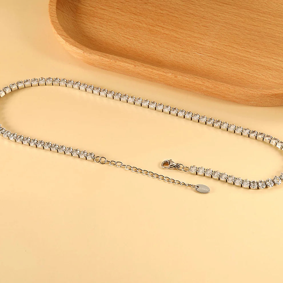 Clear Tennis Necklace