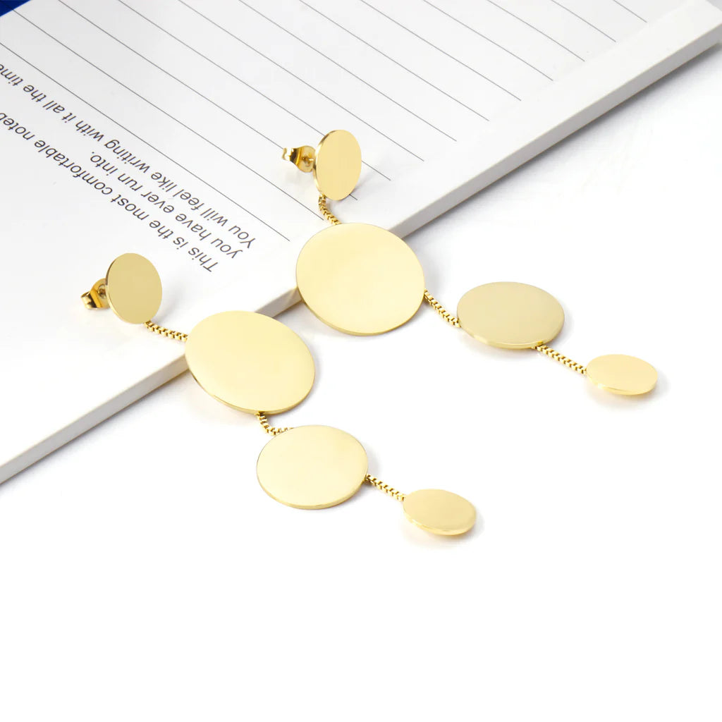 Long Coin And Chain Earrings