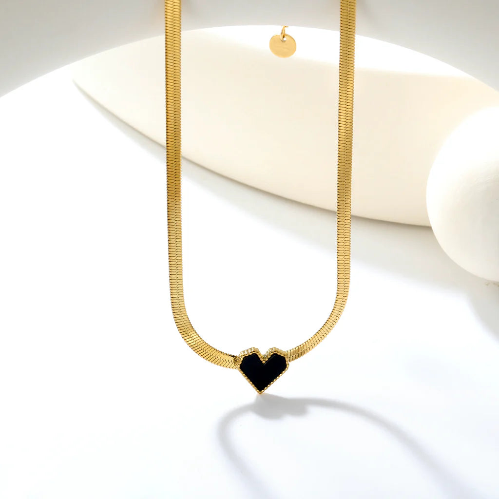 Snake Chain Heart Necklace